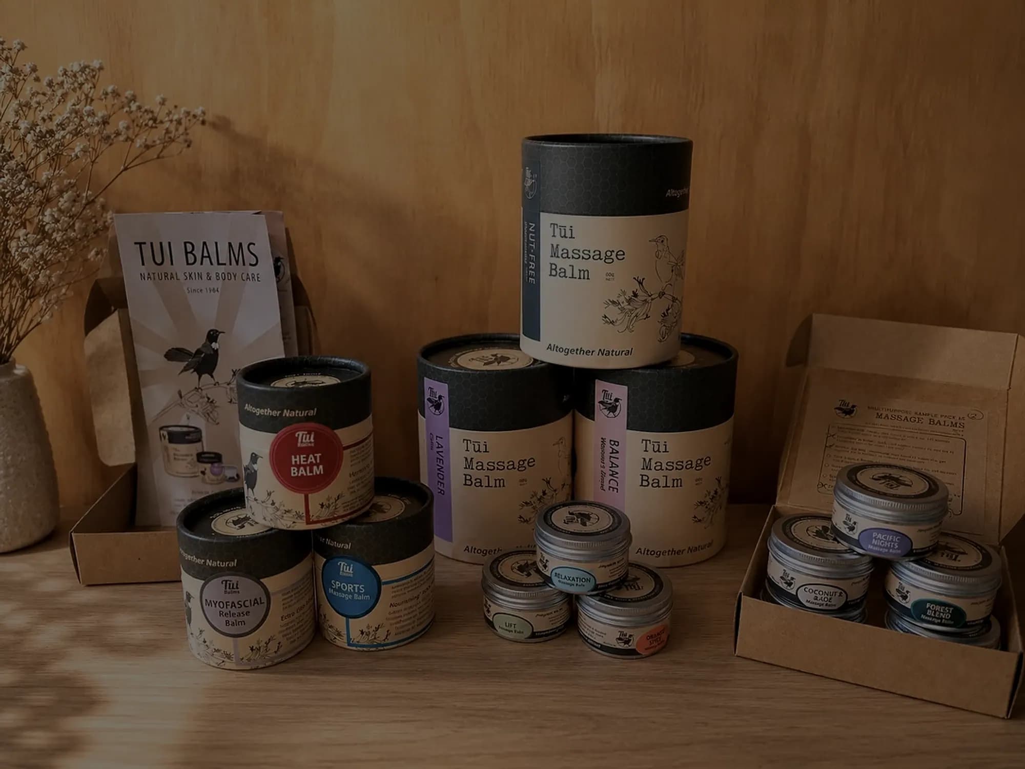 New Zealand made Tui massage balms used at Sen Wellness Studio